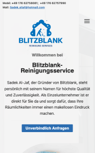 Webseite Blitzblank Reinigungsservice