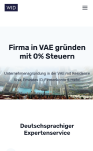Webseite Willkommen in Dubai